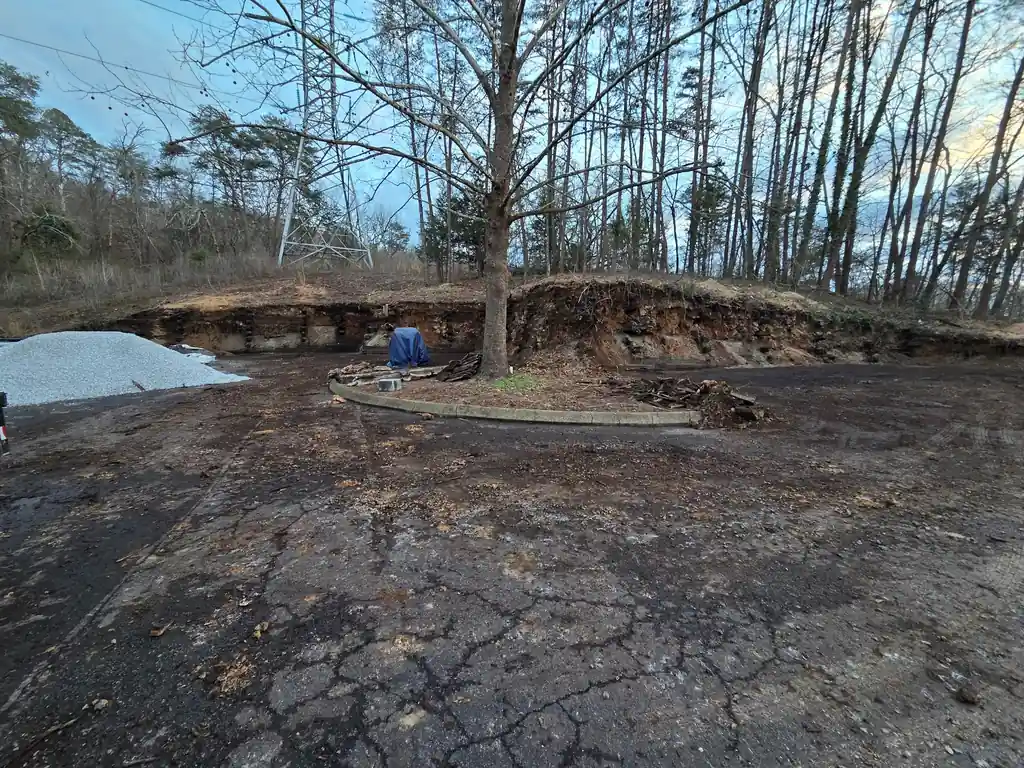 Step 02: dig and grade on a Lobos Landscape &amp; Hardscaper job in Cleveland, Tennessee
