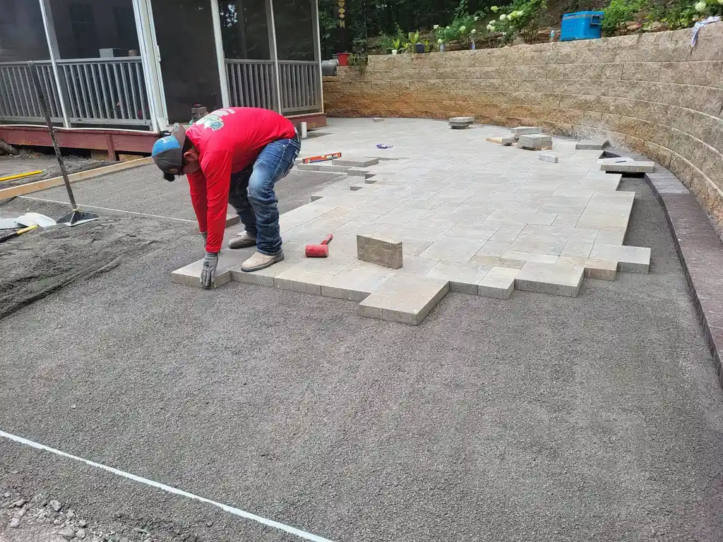 The Lobos Landscape &amp; Hardscaper crew at work in Cleveland, Tennessee
